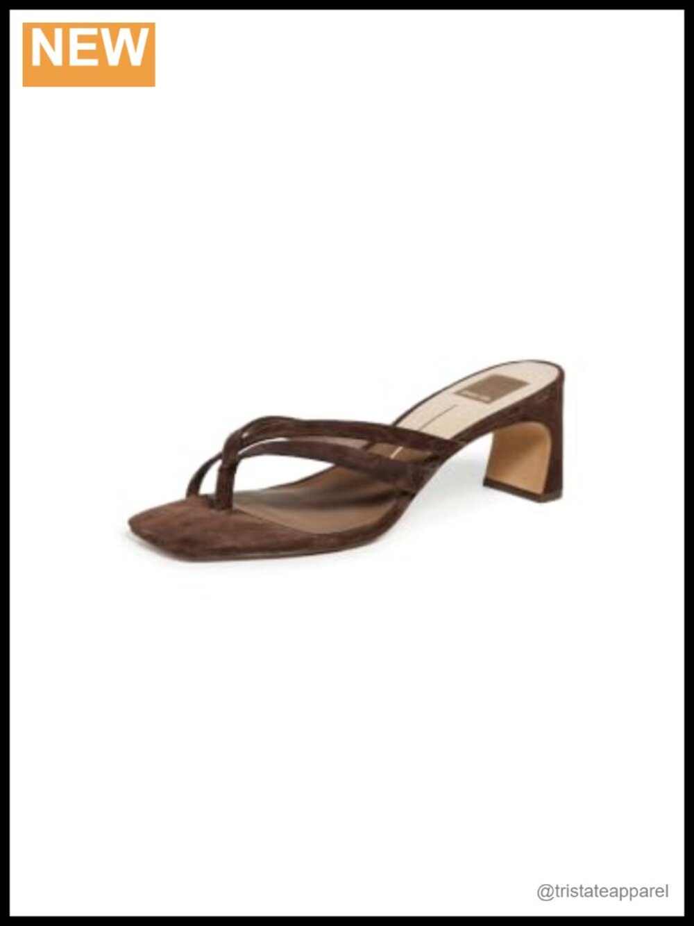 Dolce Vita Suede Square Toe Block Heel Slide Sandals 70mm